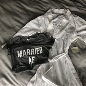 Cynthia Rowley Eyelet Robe & Bonus Married AF Tee